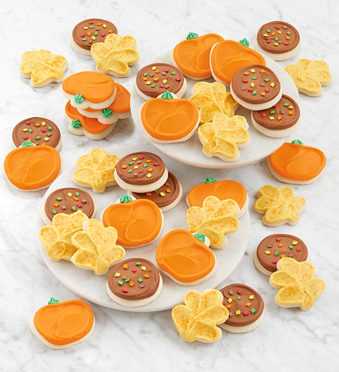 Buttercream Frosted Fall Cutout Cookies